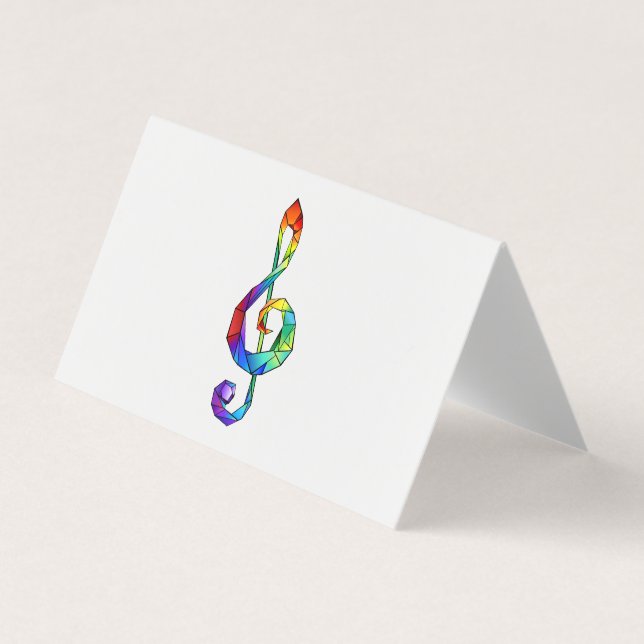 Carte De Visite Clé de musique arc-en-ciel (Devant)