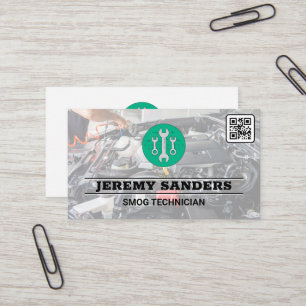 Carte De Visite Clé   Services Auto   Baie moteur   Code QR