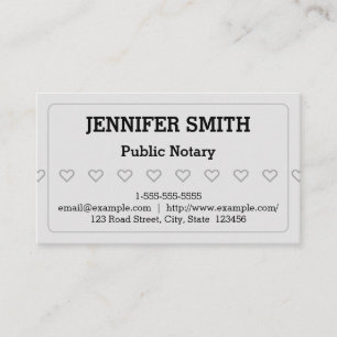 Carte De Visite Clean and Basic Public Notary Business Card