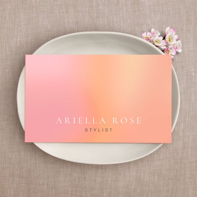 Carte De Visite Clean Blush Pink Ombre Feminine Professional (Créateur téléchargé)