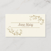 Clean Cream Color Business Card