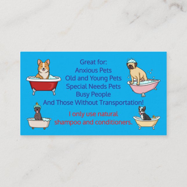 Carte de visite Cleanest Pup LLC (Dos)