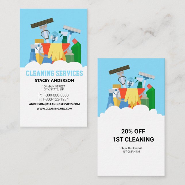 Carte De Visite Cleaning Services  (Devant / Derrière)