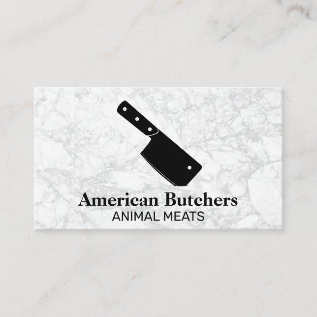 Carte De Visite Cleaver Knife | ARRIÈRE - PLAN MARBRE BLANC (Devant)