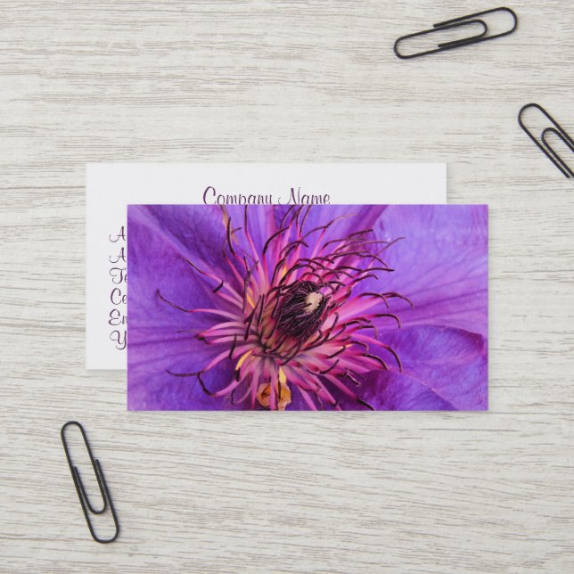 CARTE DE VISITE CLEMATIS (Devant/Arrière en situation)