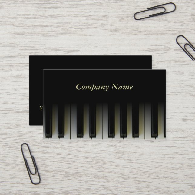 Carte De Visite Clés de piano (Devant/Arrière en situation)