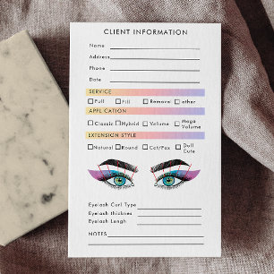 Carte De Visite Client d'extensions Eyelash Holographique Esthétiq