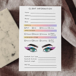 Carte De Visite Client d'extensions Eyelash Holographique Esthétiq