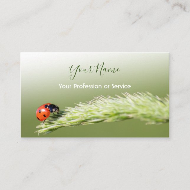 Carte De Visite Clients chanceux avec des coccinelles de chance !  (Devant)