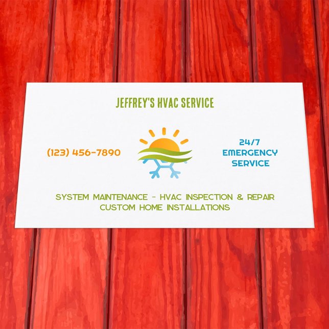Carte De Visite Climatisation HVAC (HVAC Air Conditioning Cards)