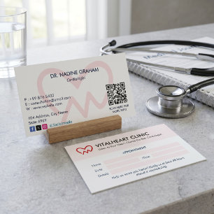 Carte De Visite Clinique de cardiologie Affaires   Rendez-vous pro
