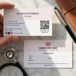 Carte De Visite Clinique de cardiologie Entreprise   Rendez-vous p