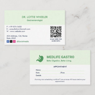 Carte De Visite Clinique de gastroentérologie Affaires   Nominatio