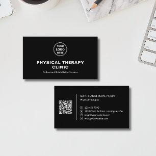 Carte De Visite Clinique de Physiothérapie Logo Personnalisé QR No