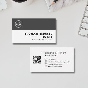 Carte De Visite Clinique de Physiothérapie Logo Professionnel QR G