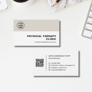 Carte De Visite Clinique de Physiothérapie Logo QR Professionnel