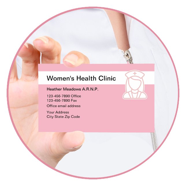 Carte De Visite Clinique de santé Médicale pour femmes (nurse )
