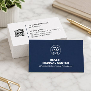 Carte De Visite Clinique de soins médicaux Médecin Bleu Profession
