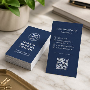 Carte De Visite Clinique de soins médicaux Médecin Vertical Navy