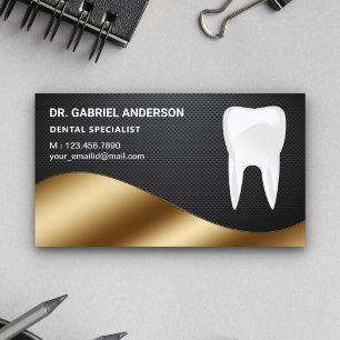 Carte De Visite Clinique dentaire en fibre de carbone Or Dentiste