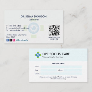 Carte De Visite Clinique d'ophtalmologie Business   Rendez-vous pr