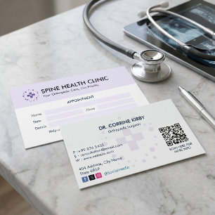 Carte De Visite Clinique orthopédique   Rendez-vous propre