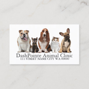 Carte De Visite Clinique vétérinaire pour animaux de compagnie Ref