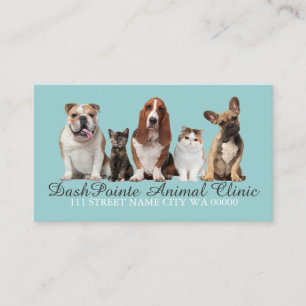 Carte De Visite Clinique vétérinaire pour animaux de compagnie Ref