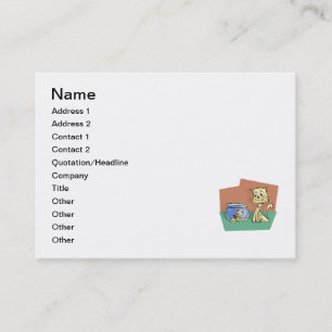 Carte De Visite Clipart de chat et de poisson