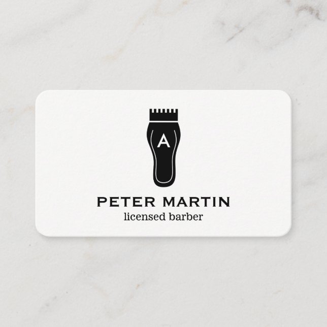 Carte De Visite Clippers à cheveux monogrammes (Devant)