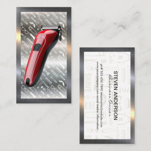 Carte De Visite Clippers à cheveux rouges   Motif barbier   Bordur