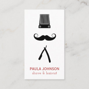 Carte De Visite Clippers Mustache Razor Barber