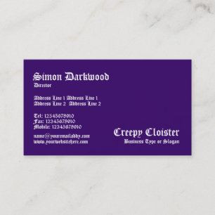 Carte De Visite Cloître déplaisant - Violet foncé
