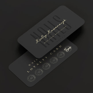 Carte De Visite Clou Artist Technician Punch Black Loyalty Card