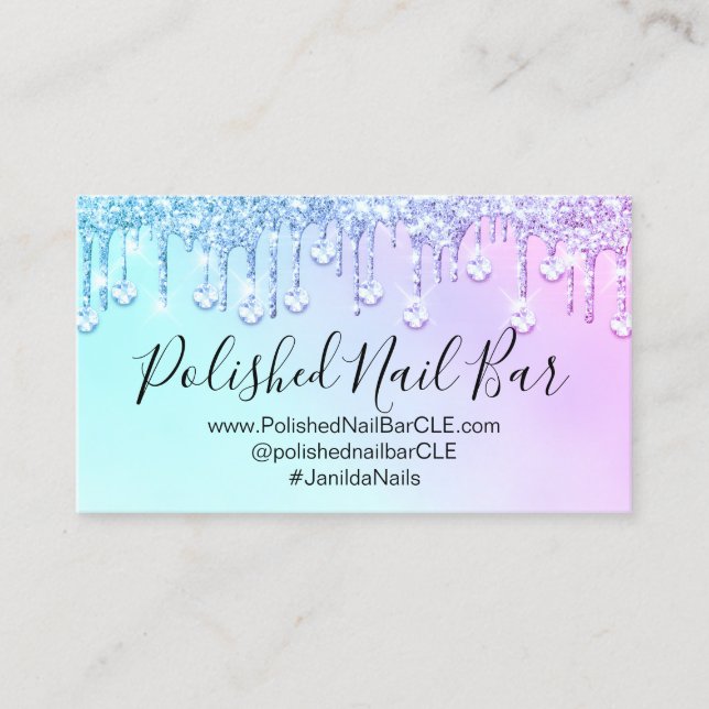 Carte De Visite Clou Artiste Holographe Diodes diamant Pinky Diamo (Devant)