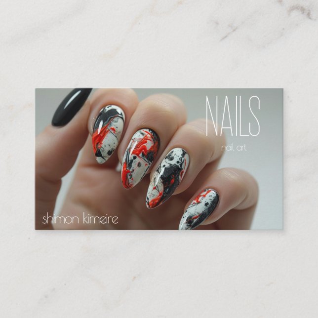 Carte De Visite Clou de peinture tendance Art Manicuriste Fidélité (Devant)