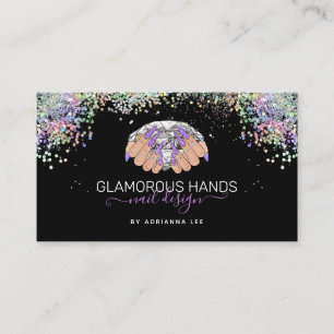 Carte De Visite Clou Salon Diamond Mains Purple Parties scintillan
