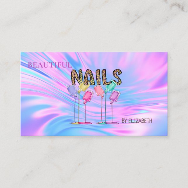 Carte De Visite Clou Salon femme ongle polonais Holographique Opti (Devant)