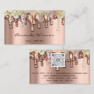 Carte De Visite Clou Studio Rose Déchets QR Code Logo Cire Soap Co