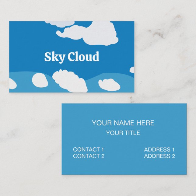 Carte De Visite Cloud Blue Sky (Devant / Derrière)
