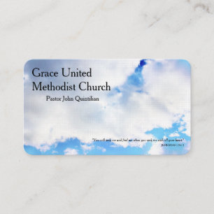 Carte De Visite Cloudy Blue Sky Christian Ministre Pasteur