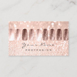 Carte De Visite Clous Art Manicure Parties scintillant Rose Peau