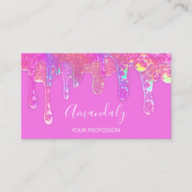 Carte De Visite Clous Beauté Logo Drivers Holographes rose (Devant)