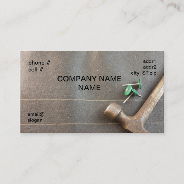 Carte De Visite clous de feutre avec le marteau (Devant)
