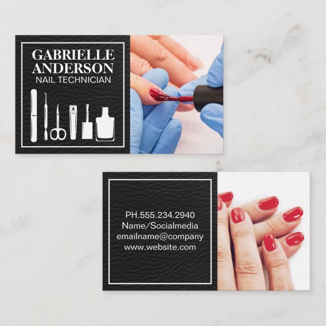 Carte De Visite Clous de manucure peints | Salon à ongles (Devant / Derrière)
