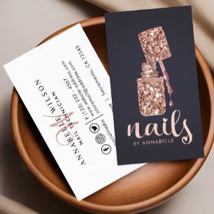 Carte De Visite Clous de Parties scintillant rose Gold Faux