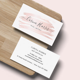 Carte De Visite Clous d'huile or Rose simple et élégant