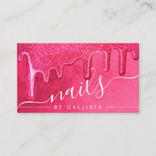 Carte De Visite Clous Épais De Parties scintillant Rose Fille Glam