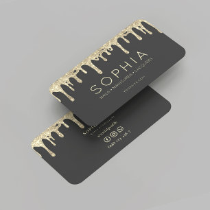 Carte De Visite Clous Gold Drift Art Beauté Salon Manucure