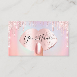 Carte De Visite Clous Manicure Maquillage Artiste Rose Lèvres Lèvr